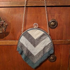 Vintage chevron beaded handbag